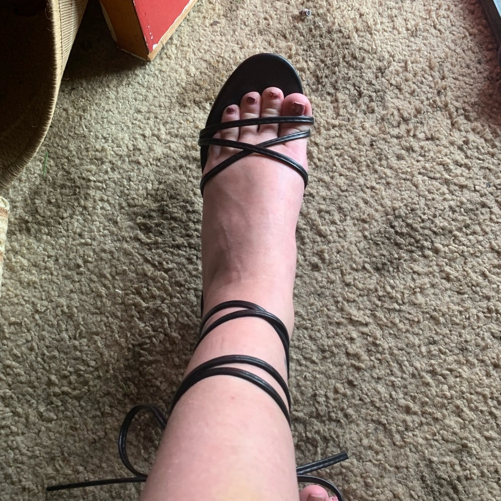 Black Strappy Heeled Sandals